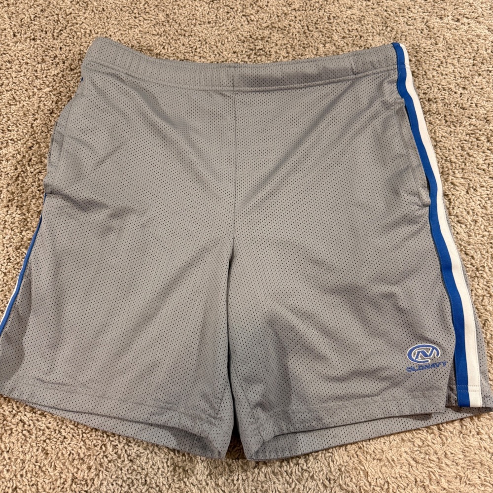 Old Navy Mesh Athletic Shorts Mens M Grey 2002 Vintage Y2K Striped Good